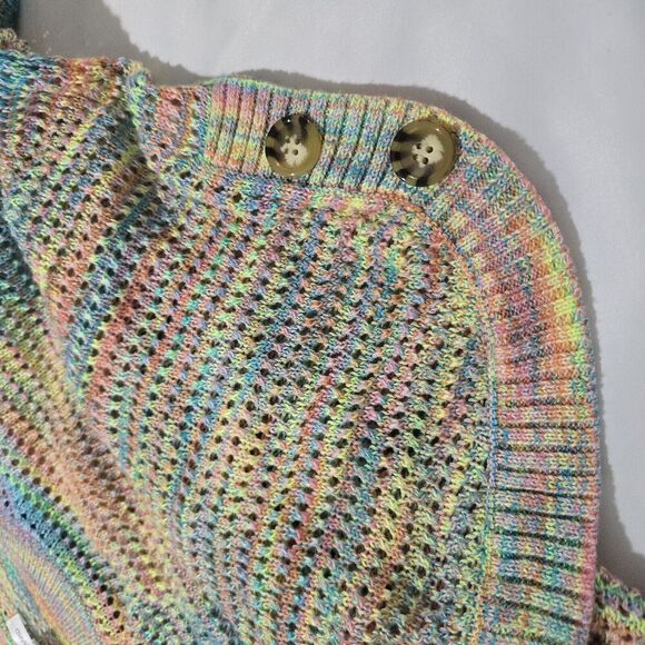 John Paul Richard Sweater XL Pullover Colorful Pride Open Knit Rainbow Acrylic - Picture 13 of 16